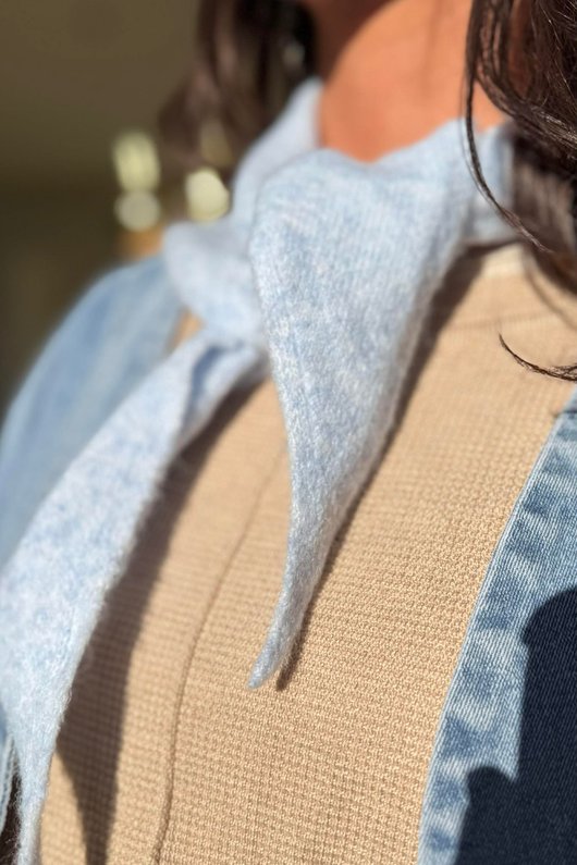 Jonti Knit Neckerchief Light Denim Marl